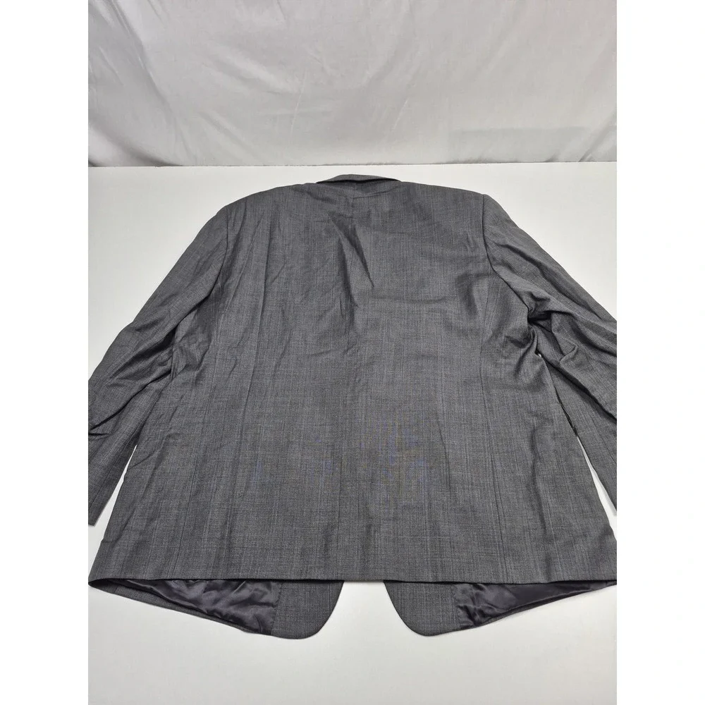Alta Moda Italia Suit Mens 52 Gray Check Wool Super 120s 2 Piece 47x36 Italy NWT